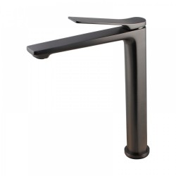 Rumia Bathroom Brushed Gunmetal Grey Tall Basin Mixer Tap Solid Brass Vanity Tap Rumia Bathroom Brushed Gunmetal Grey Tall Basin Mixer Tap Solid Brass Vanity Tap